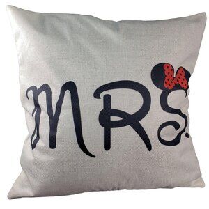 MRS Minnie Mouse Ears Sham Pillowcase Throw Accent Cushion Cover Home Decor